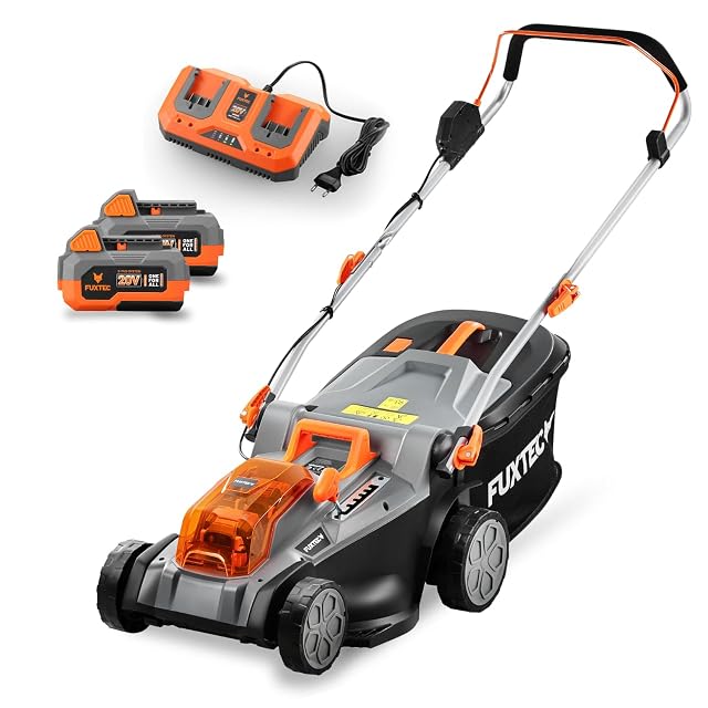 FUXTEC FX-E2RM43SET Akkurasenmäher mit 43-cm-Gehäuse und zwei 20-V-Akkus