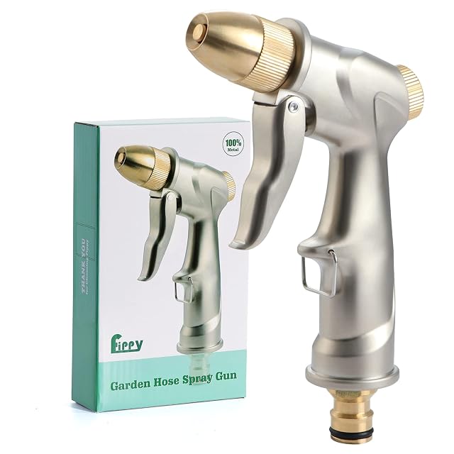 Kurze Garten-Spritzpistole aus Metall mit Messingdüsenkopf