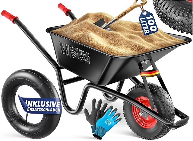 Verzinkte Schubkarre aus Stahl mit Luftrad